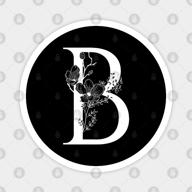 Letter B Monogram - Floral Initial Magnet by ZenNature